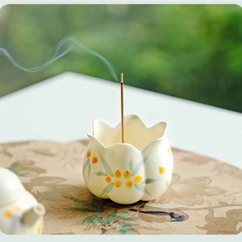 雪吊り 香炉 渋草焼 柳三作 伏香炉 春慶塗台座付き 飛騨高山 新年に